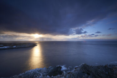 Stormy sunset on Hornoya, Norway